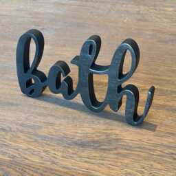 Bath Sign/Farmhouse Bathroom Signs Wooden Letters Cutout Words Wood Home Decor Signs /Wall Sign Bath - thumbnail 2