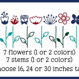 Flower Wall Decals - Decals For Girls Room - Nursery - Vinyl Flower Border - Colorful - thumbnail 2