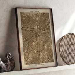 S??o Paulo, Paulo Map - Vintage Beige Detailed Print Brazil Travel Gift - thumbnail 1