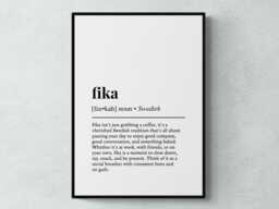 Fika Swedish Word Definition Scandinavian Gift Wall Art Print - thumbnail 1