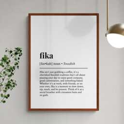 Fika Swedish Word Definition Scandinavian Gift Wall Art Print - thumbnail 2