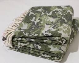 Green Shades Peshtemal , Travel Towel, Bath Sarong, Throw, Turkish Towels, Hand Woven Cotton Tablecloth