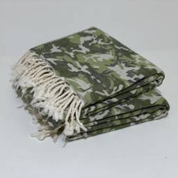 Green Shades Peshtemal , Travel Towel, Bath Sarong, Throw, Turkish Towels, Hand Woven Cotton Tablecloth - thumbnail 4