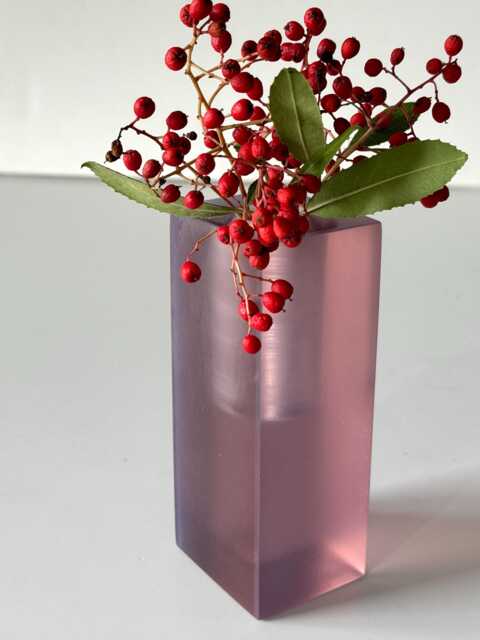Translucent Lavender Resin Flower Vase Modern Minimalist Decor - image 1