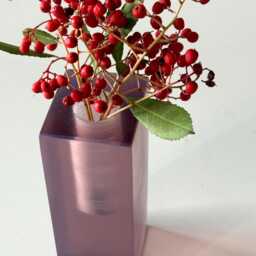 Translucent Lavender Resin Flower Vase Modern Minimalist Decor - thumbnail 2