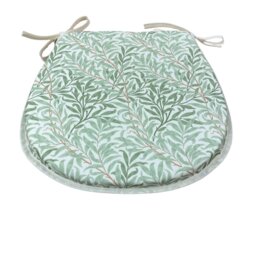 William Morris - Willow Bough Sage 100% Cotton D-Shaped Seat Pads For Kitchen/Patio/Dining/Garden - thumbnail 2