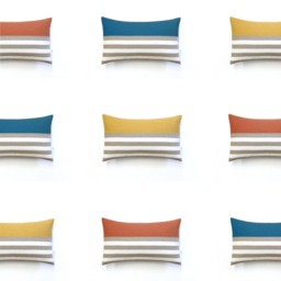 Striped Lumbar Pillow Cover in Yellow, Cream & Natural Breton Stripes By Jillianrenedecor - 12x20 Modern Home Decor, Spring, Summer - thumbnail 2