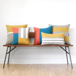Striped Lumbar Pillow Cover in Yellow, Cream & Natural Breton Stripes By Jillianrenedecor - 12x20 Modern Home Decor, Spring, Summer - thumbnail 3