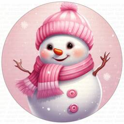 Let It Snow Wreath Sign, Christmas Snowman Pink Snowman, Xmas Let - thumbnail 2