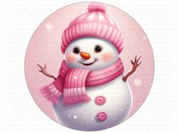 Let It Snow Wreath Sign, Christmas Snowman Pink Snowman, Xmas Let - thumbnail 1