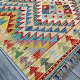Classic Rug, Handmade Artisan Afghan Turkish Scandinavian Navajo Bohemian Wool Flatweave Multicolour Kilim Rug 149x99 cm - thumbnail 2