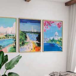Set Of 3 Washington Dc Posters, Usa Travel Prints, Capitol Wall Art Sets, Landmark Poster Prints For Home Decor & Gifts - thumbnail 3