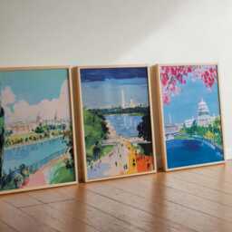 Set Of 3 Washington Dc Posters, Usa Travel Prints, Capitol Wall Art Sets, Landmark Poster Prints For Home Decor & Gifts - thumbnail 2