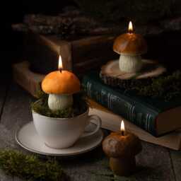 Mushroom Candles, Decoration, Autumn Decor, Home Beeswax Gift For Mom, Friend, Forest Candle - thumbnail 2