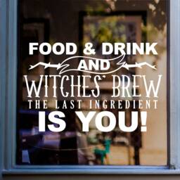 Halloween Window Sticker Witches Brew Whappy Shop Decal Retail Store Front Display Vinyl - thumbnail 1