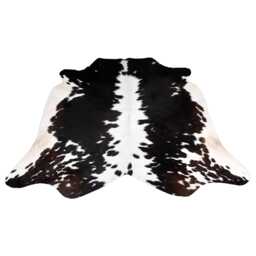 Genuine Black & White Cowhide Rug - Medium Natural Leather For Stylish Home Decor - thumbnail 1
