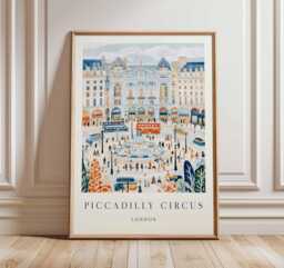 Piccadilly Circus Travel Poster London Landmark Art Print - thumbnail 1