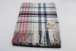 Pure Scottish Lambswool Grey Check Blanket/Throw/Finest Quality/Made in Scotland - thumbnail 1