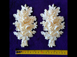 Pair Gilt Or White French Style Decorative Wall Furniture Moulding Pediment Plastic Decoration - thumbnail 1