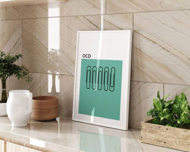 Ocd Typography Wall Art Print Modern Minimalist Black White Quote Poster Home Office Decor Gift For Organised Living Enthusiasts - image 1
