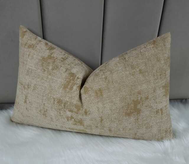 Gold Textured Chenille Cushion Cover Pillow Case /Large Pillow Sham Modern Home Decor - image 1
