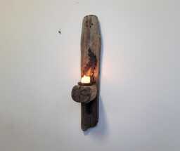 Dorset Driftwood Pewter Look Ceramic Motif Night Light Candle Holder/Sconce - thumbnail 1