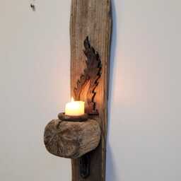 Dorset Driftwood Pewter Look Ceramic Motif Night Light Candle Holder/Sconce - thumbnail 3