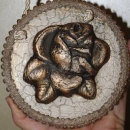 Handmade Stone & Clay Rose Wall Hanging - 5 - thumbnail 3