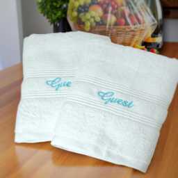 Personalised Hand Towels Set For Couples Embroidered White Pair - Names, Initials, Titles, Mr & Mrs, His Hers Wedding Anniversary Gift - thumbnail 3
