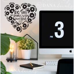 "Floral Heart Quote Vinyl Wall Decal - ""Do Small Things With Great Love" - thumbnail 3