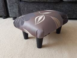 Satin Floral Footstool Handmade Upholstered Ottoman