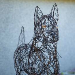 Dog Sculpture, Wire Art, Holiday Gift, Animal Zodiac, Year Of The - thumbnail 3