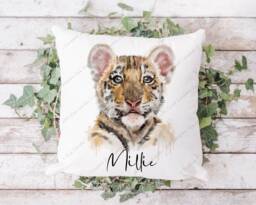 Tiger Cushion, Pillow, Cub, Gift, Gift For Him, Lover, Mum, Her, Watercolour Tiger, Baby