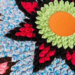 Handmade Round Fabric Rug - 50cm Multicolour Boho D??cor - thumbnail 3