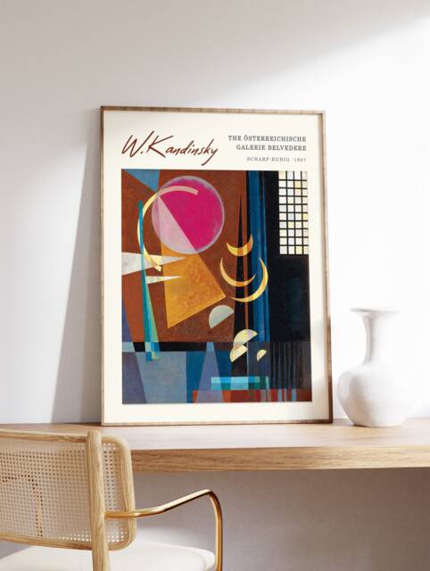 Wassily Kandinsky Exhibition Poster, Scharf-Ruhig, Abstract Wall Art Decor, Print, Bauhaus Gift, A1/A2/A3/A4 - image 1