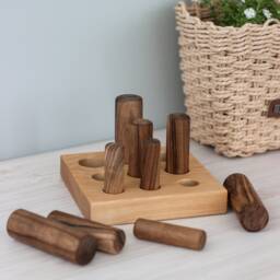 Wooden Montessori Cylinder Sorting Puzzle Toy Educational Toy For Toddler, Waldorf Stacking Toy, Learning Fidget Toy Kids, Sensory - thumbnail 2