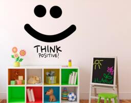 Think Positive Smile Wall Decal Motivation Quotes Inspiration Sticker Sayings Home Interior Graphics Custom Stickers 14(Mot - thumbnail 1