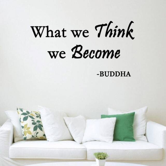 Vwaq What We Think Become Buddha Quote Wall Decal Saying Lettering - image 1