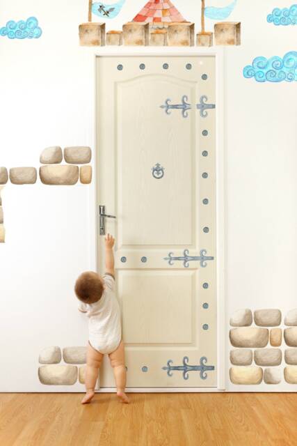 Wall Stones Decal, Decals, Little Girl's Room Decor, Boy's Kids Playroom Home D??cor - image 1