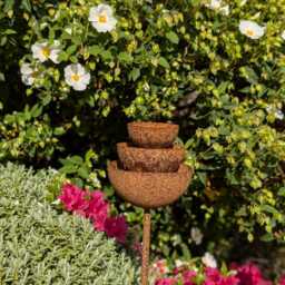 Medium Rusty Metal Rain Catcher Fountain - 1M Garden Water Feature & Bird Bath - thumbnail 4
