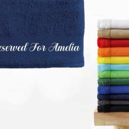 Personalised Beach Towel For Adults Women Men 10 Colours Printed Reserved Holiday Sunbed Chair Summer Bath Sheet 140 X 70cm - thumbnail 3