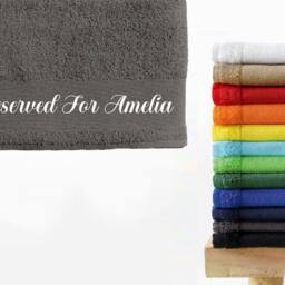 Personalised Beach Towel For Adults Women Men 10 Colours Printed Reserved Holiday Sunbed Chair Summer Bath Sheet 140 X 70cm - thumbnail 2