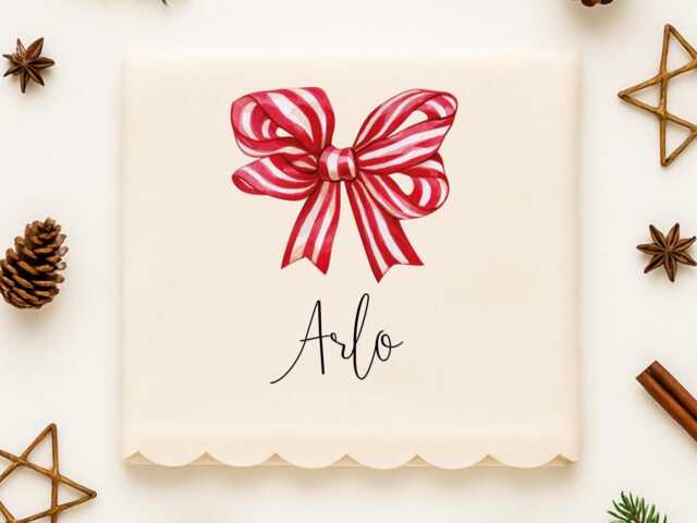 Personalised Bow Christmas Blanket - Custom Family Name Festive Throw - Holiday Gift For Kids & Adults - image 1