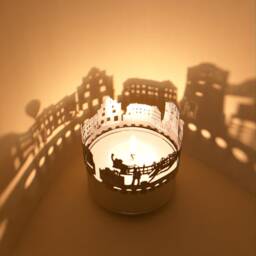 M??nchengladbach Skyline Shadow Play - Stunning Lantern Candle Attachment - Beautiful Souvenir For Fan - thumbnail 2