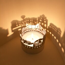M??nchengladbach Skyline Shadow Play - Stunning Lantern Candle Attachment - Beautiful Souvenir For Fan - thumbnail 3