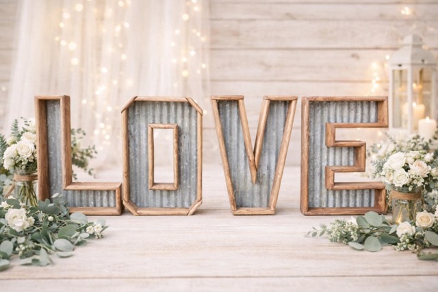 Large Wood Letters, 3D Rustic, Big Thick Words, Stained Or Unfinished For Wedding Home Decor, Letters & Numbers - image 1
