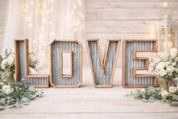 Large Wood Letters, 3D Rustic, Big Thick Words, Stained Or Unfinished For Wedding Home Decor, Letters & Numbers - thumbnail 1