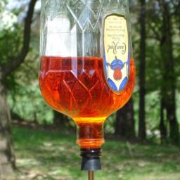 Bird Or Hummingbird Feeder From Full Size 375Ml Bottle Recycled Crown Royal - thumbnail 2