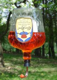 Bird Or Hummingbird Feeder From Full Size 375Ml Bottle Recycled Crown Royal - thumbnail 1