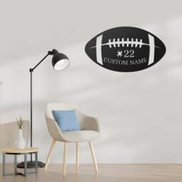 Personalized Football Metal Wall Art With Led, Custom Name Sign - thumbnail 3